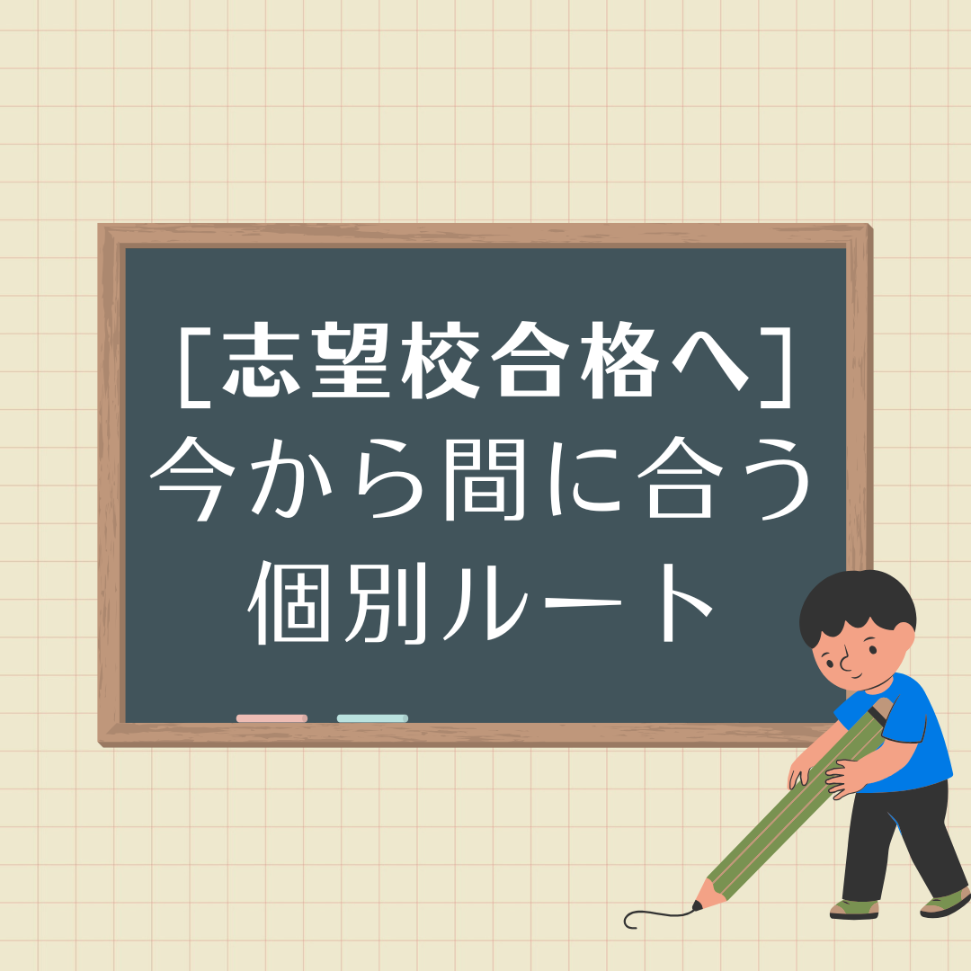 【受験が不安なあなたへ】今から間に合う志望校合格までの個別ルート（大学受験編）