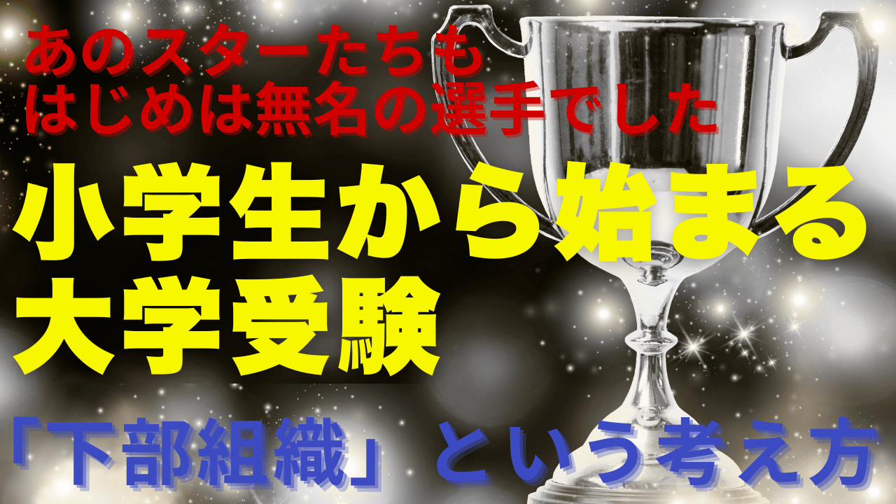 小学生から始まる大学受験|「下部組織」という考え方