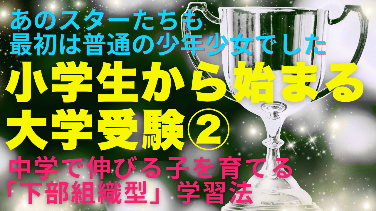 小学生からの大学受験② 中学で伸びる子を育てる「下部組織型」学習法